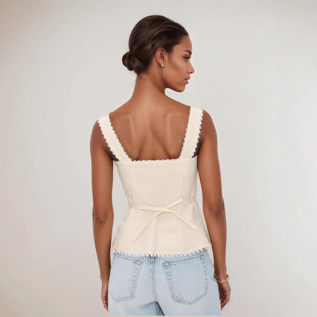 Solid color sleeveless vest top