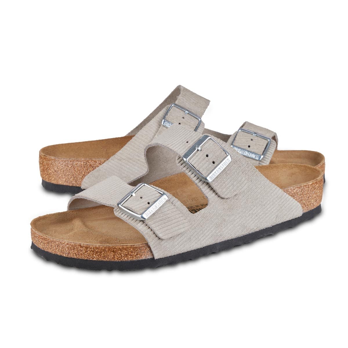 Birkenstock Arizona Suede Embossed Corduroy Stone Coin Sandals