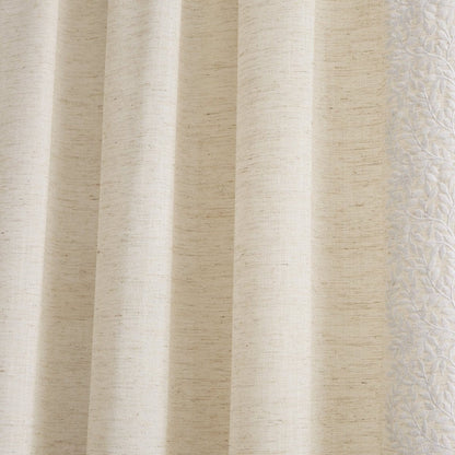Emily Leaves Embroidered Window Curtain Panels