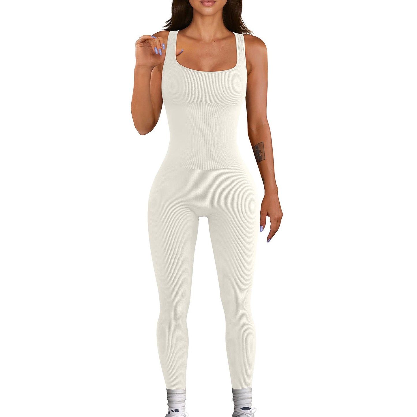 4 Pack Women’s Ribbed Sleeveless Jumpsuit