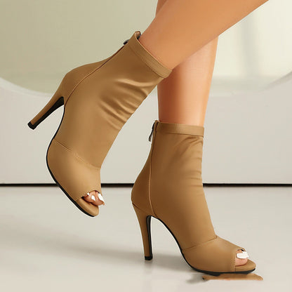 Fishmouth Pointed Stiletto Ankle Boots Women