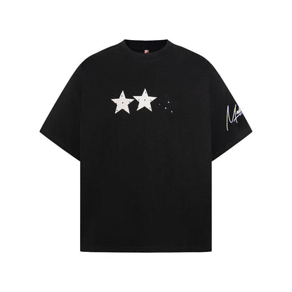 Five pointed star short sleeved T-shirt