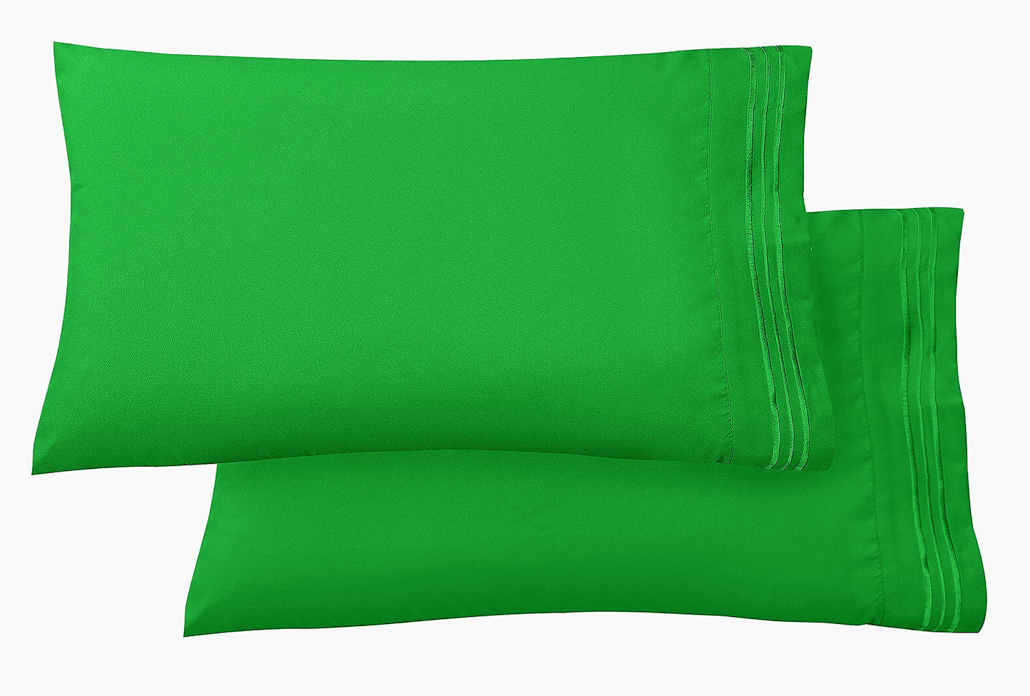 Elegant Comfort Set of 2 Pillowcases- 3 Line Embroidery