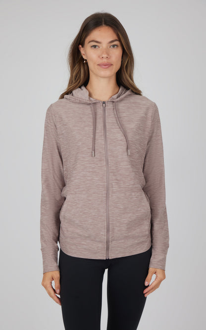 90 Degree by Reflex Maternity Heathered Lux Full Zip Jacket