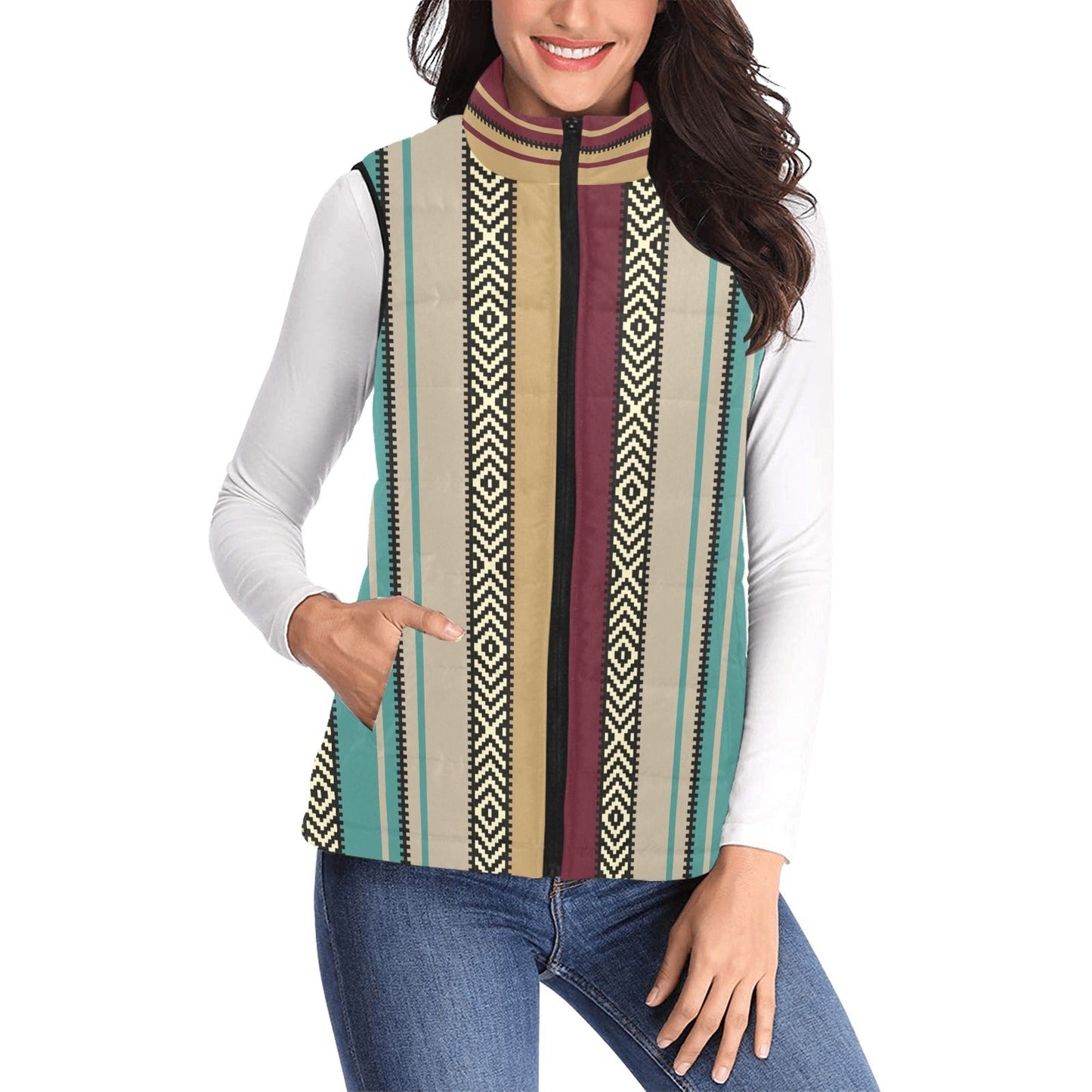Baha Ranch How Bout Them Cowboys Serape Women's Western Puffy Vest