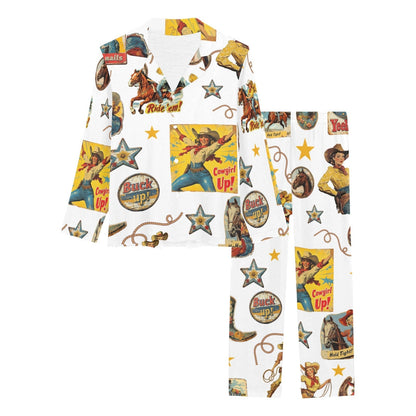 Baha Ranch Vintage Cowgirl Collage Western Pajama Set