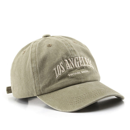 Distressed Satin Letter Embroidery Baseball Cap – Adjustable Unisex