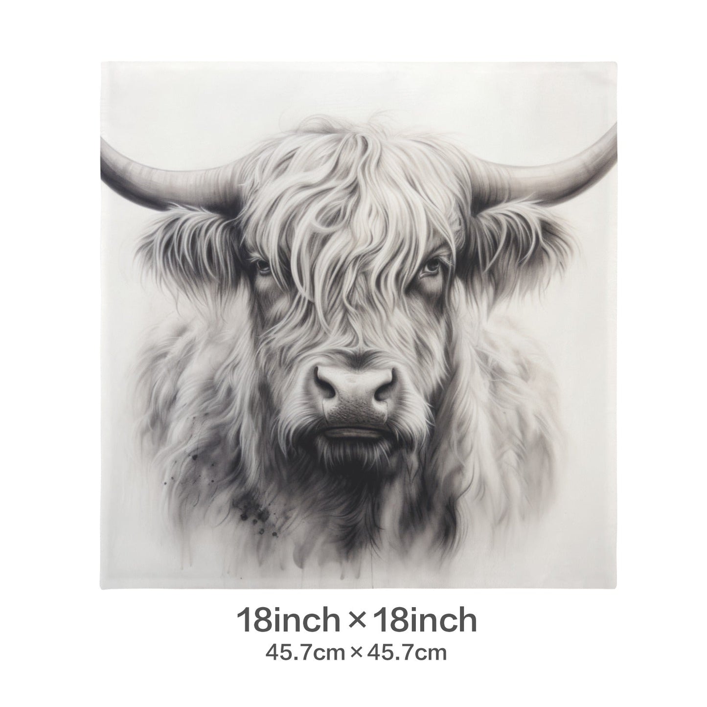 Baha Ranch Black White Highland Velvety Soft Pillow Cover Made in America