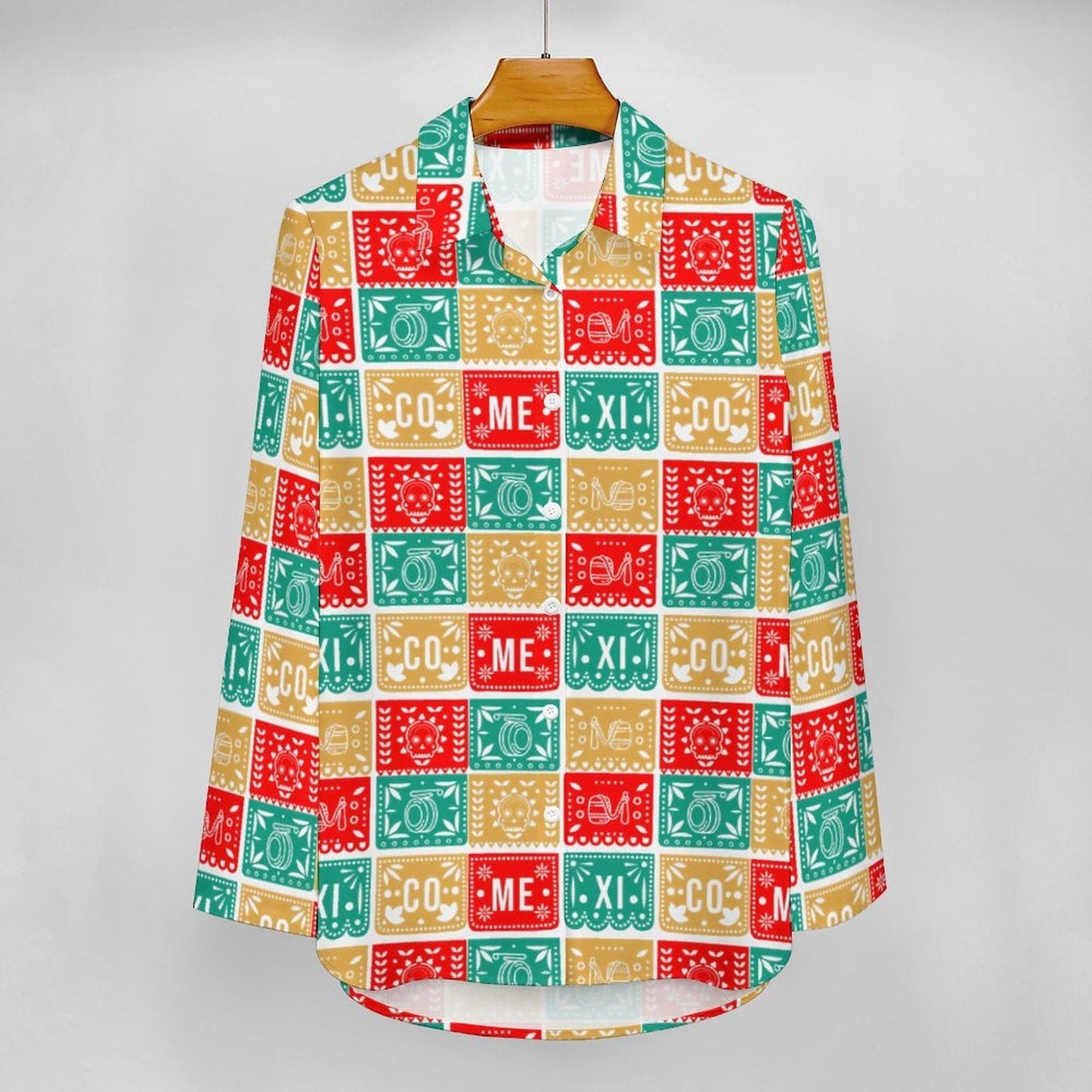 Baha Ranch Colores De Mexico Picado Mexican Button Up Blouse