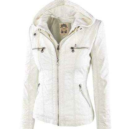 Women's Detachable Leather Jacket