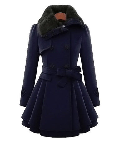 Women's Belted Wool-Blend Coat