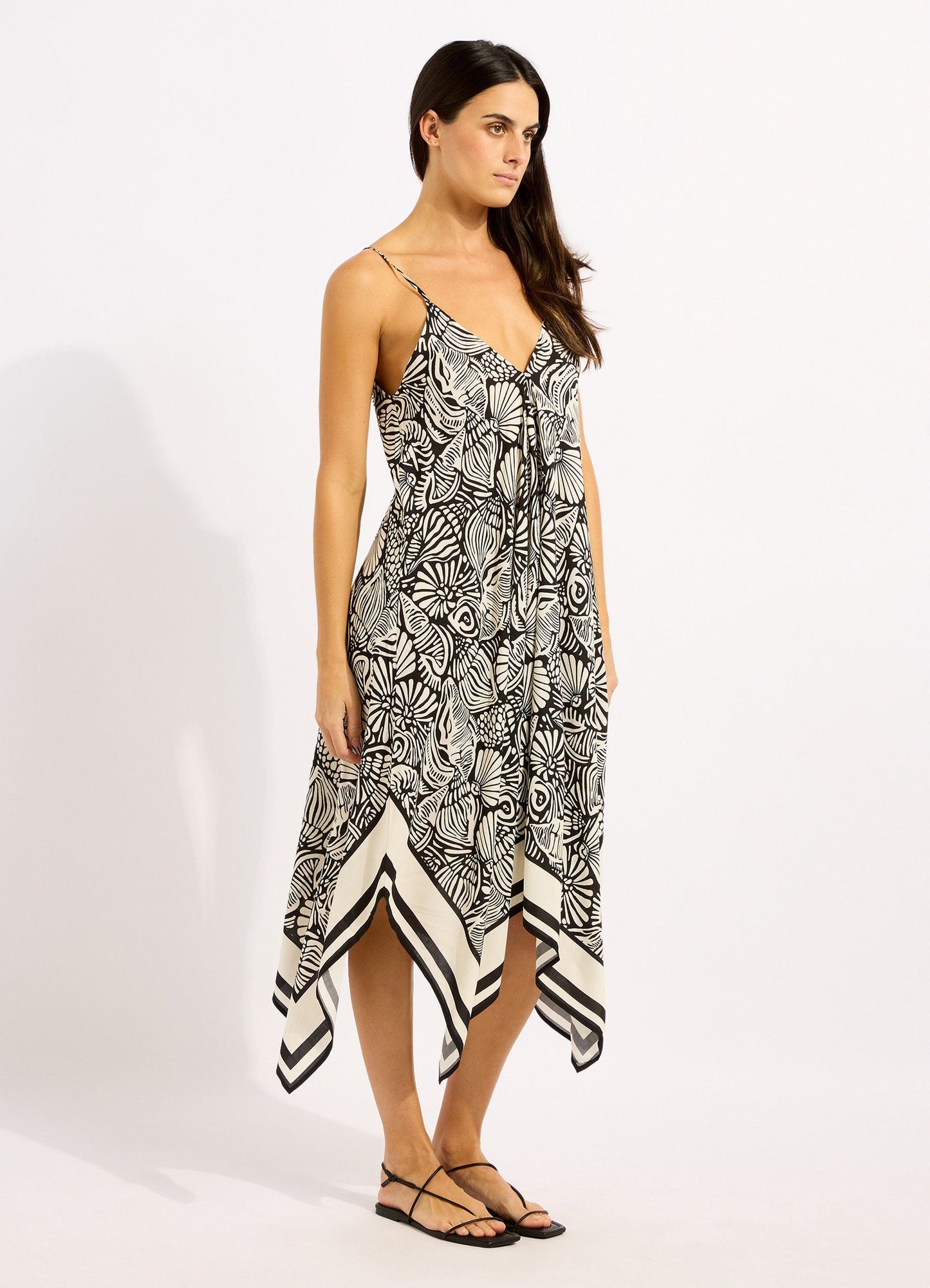 C Shells Scarf Midi Dress