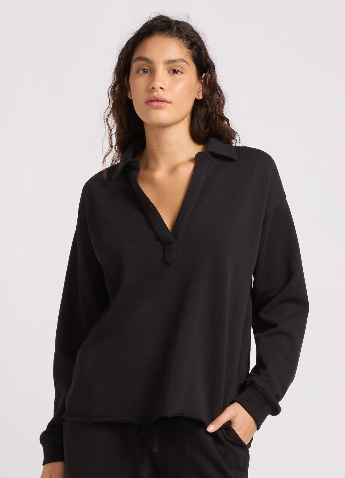 French Terry Polo Popover
