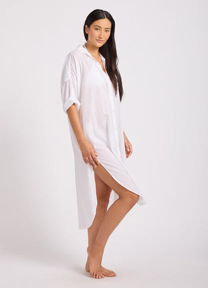 Cotton Voile Shirt Dress