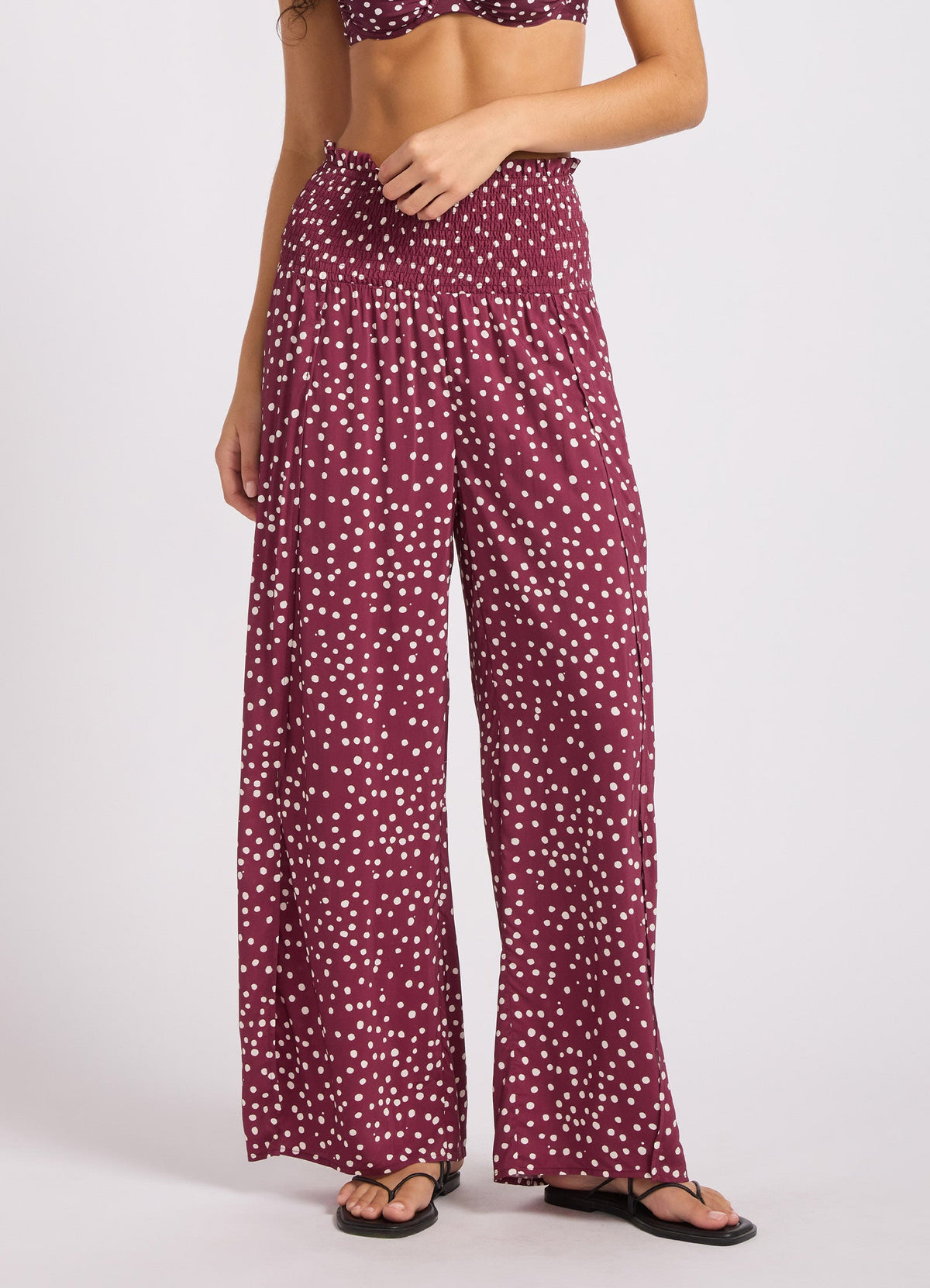 Dolce Dot Shirred Waist Pant