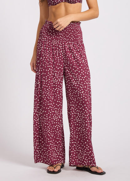 Dolce Dot Shirred Waist Pant