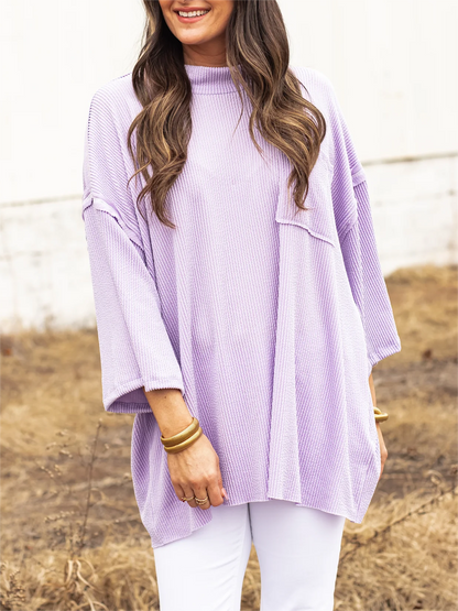 Women's Oversize High Neck Urban Ribbed Top(Buy 2 Free Shipping)