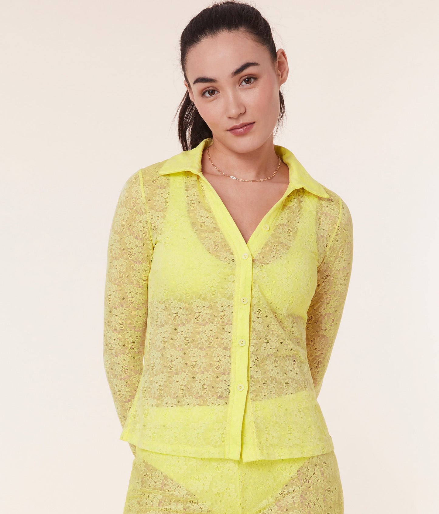 The Suva Top - Floral Lace - Limeade