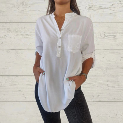 🌸Women's Chiffon Sequined Shimmering Top