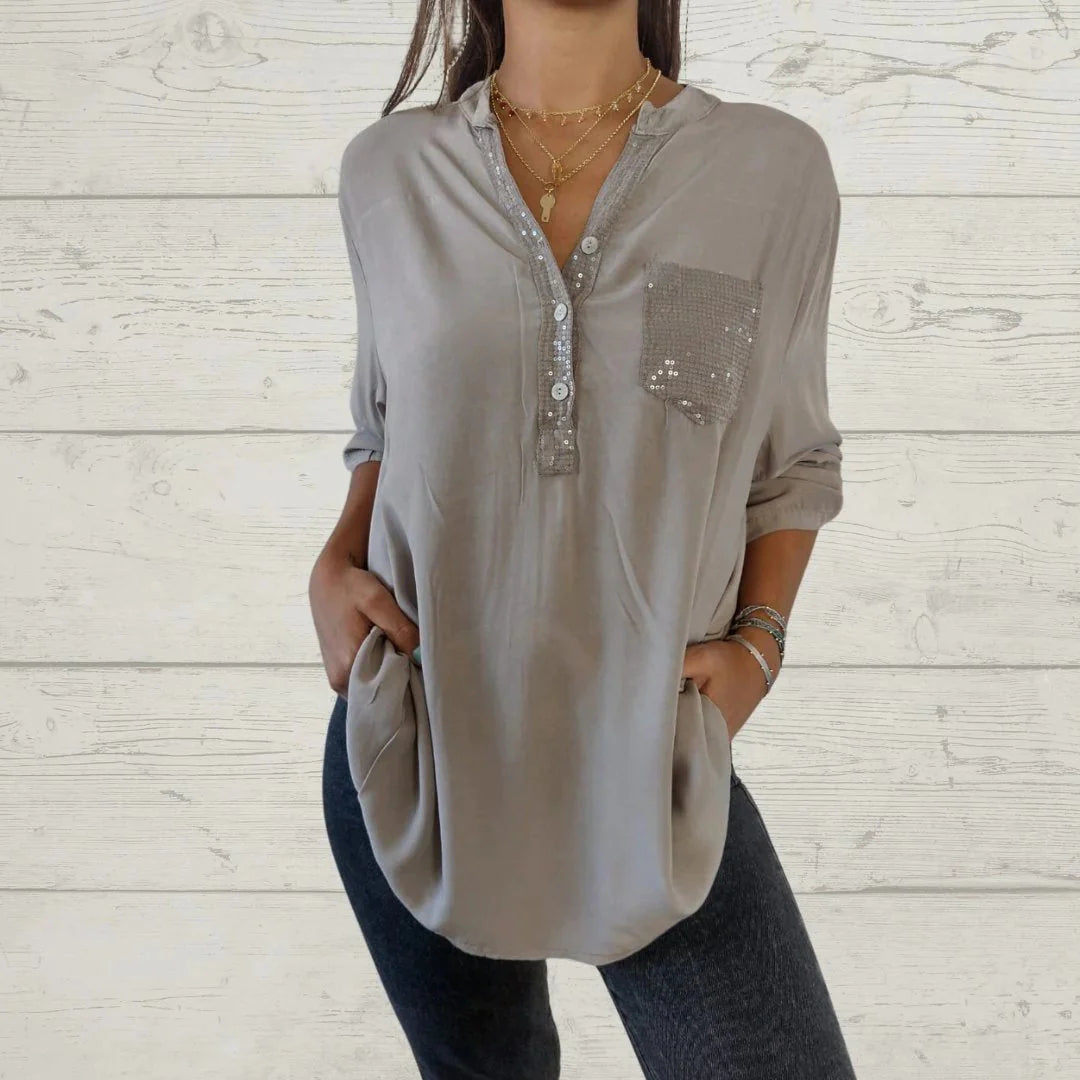 🌸Women's Chiffon Sequined Shimmering Top