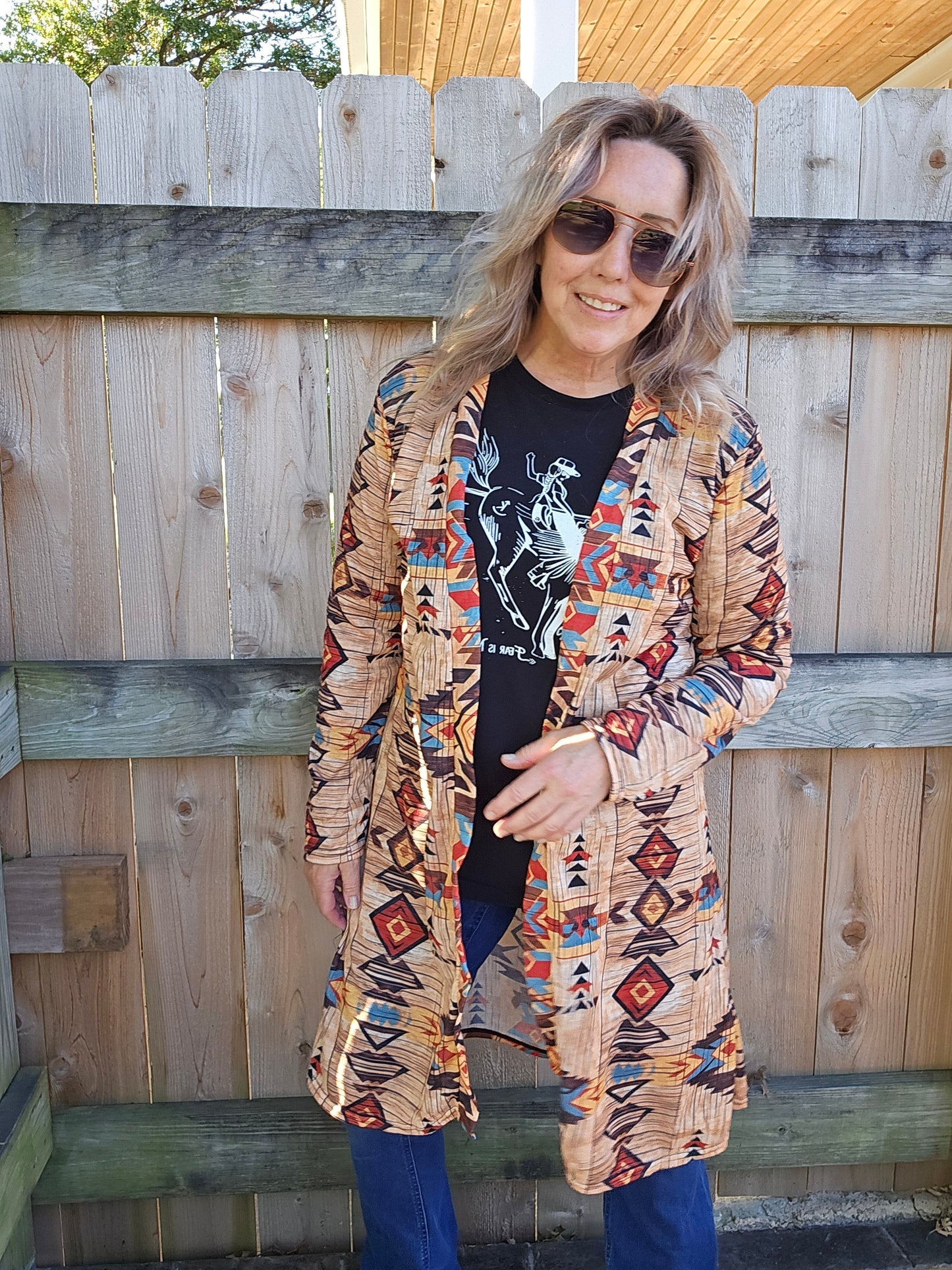Baha Ranch Sahara Aztec Lightweight Cardigan