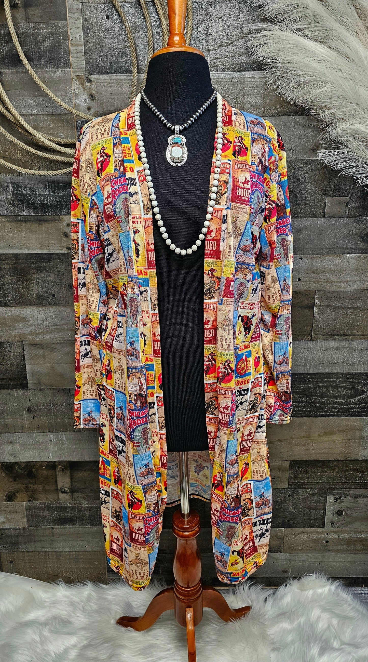 Baha Ranch Vintage Rodeo Poster Lightweight Cardigan