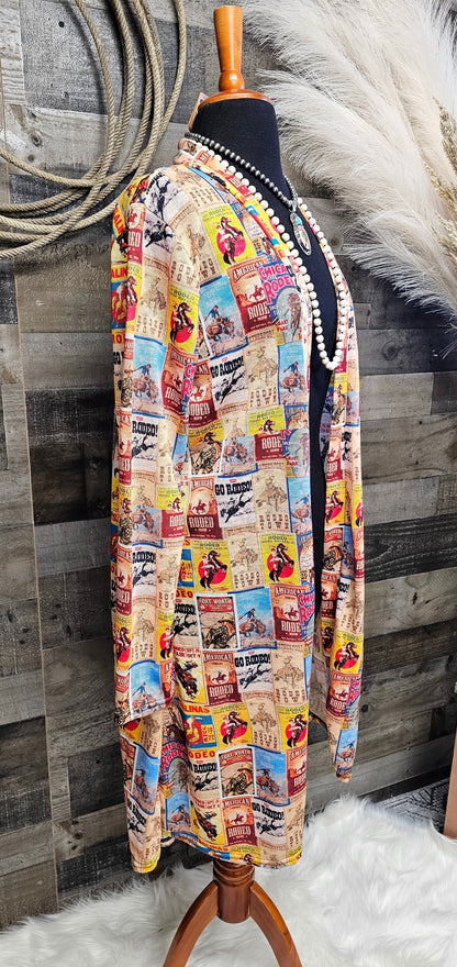 Baha Ranch Vintage Rodeo Poster Lightweight Cardigan
