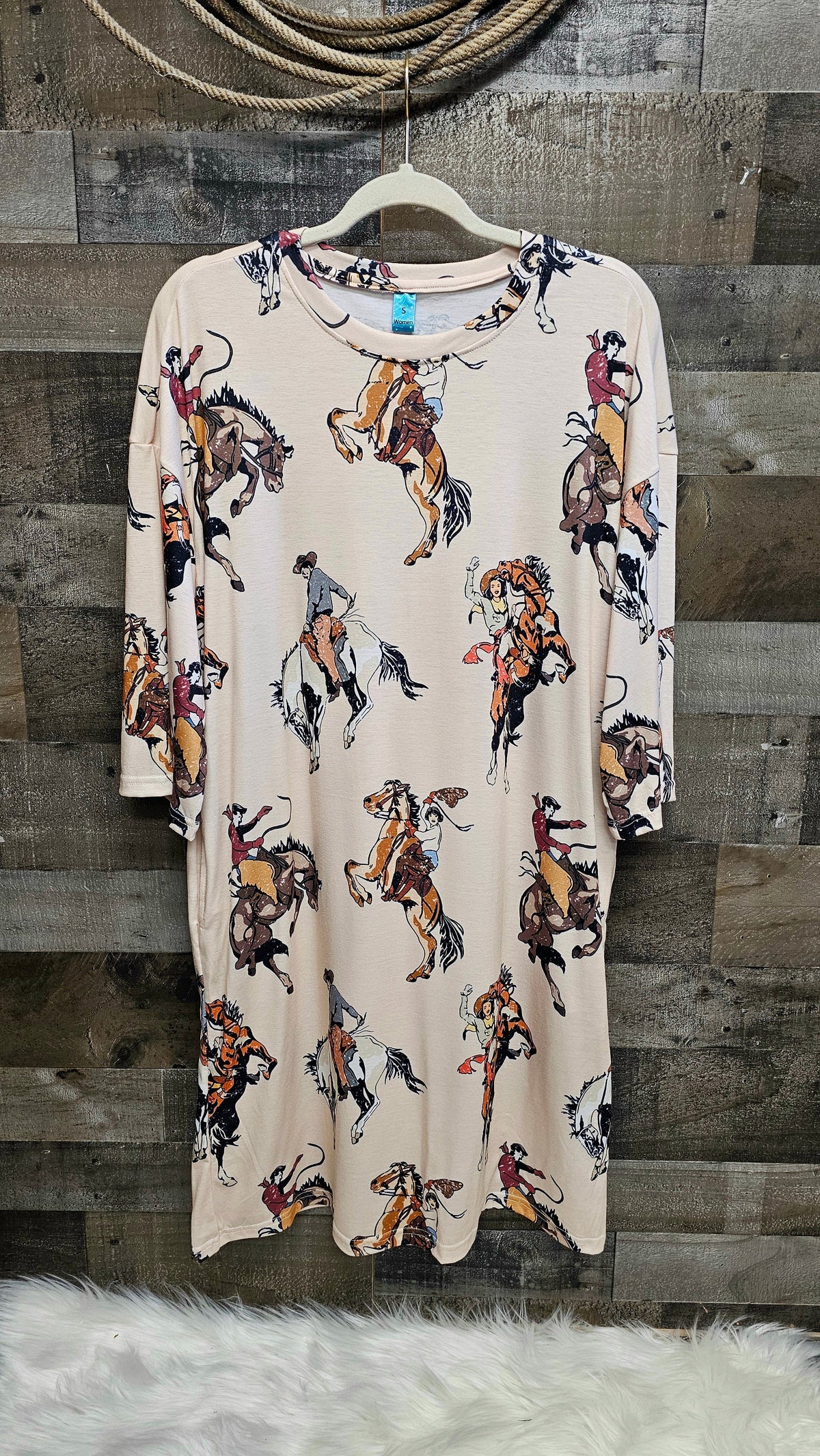 Baha Ranch Vintage Cowgirl Oversized Sleep Shirt