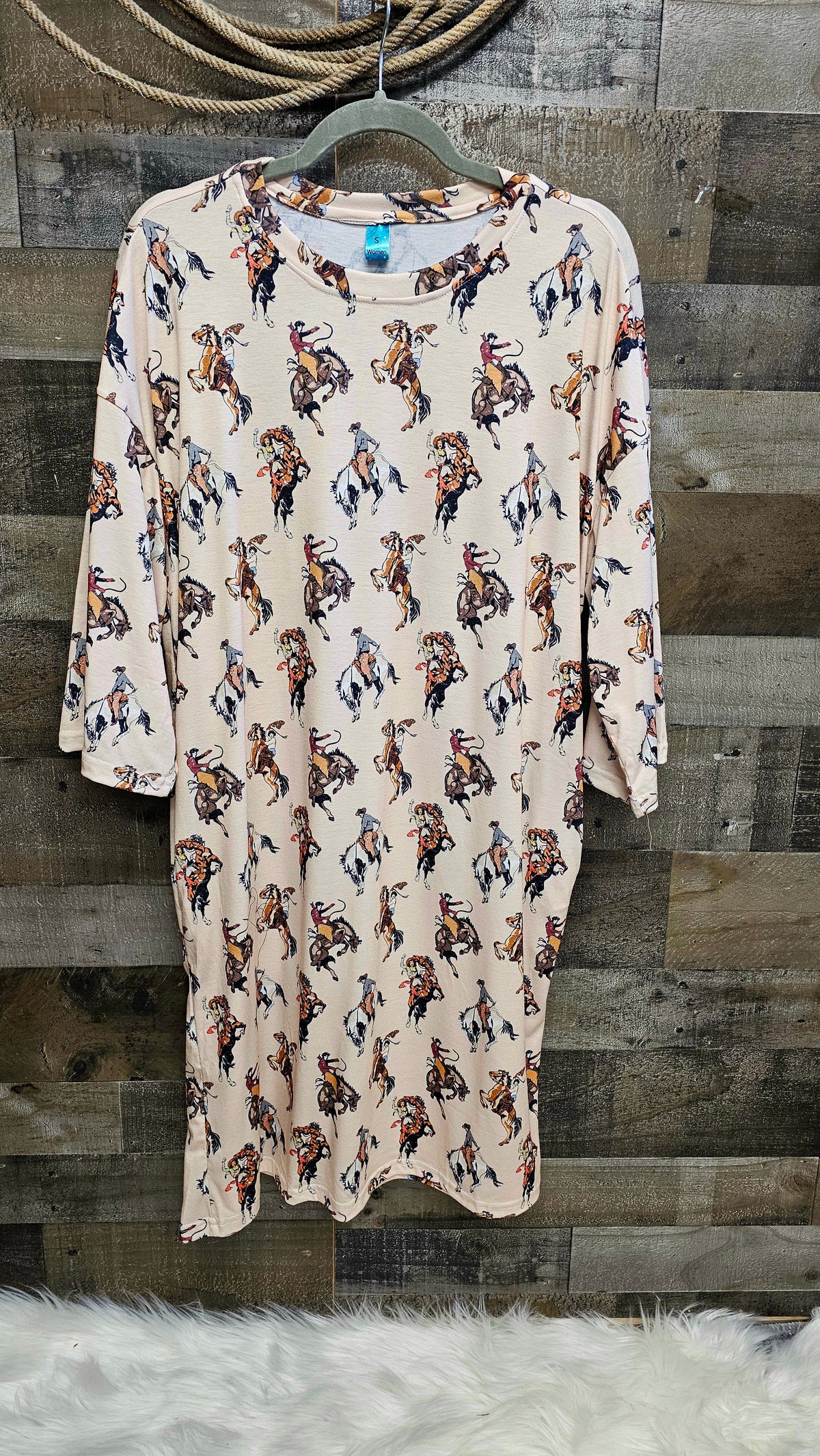 Baha Ranch Vintage Cowgirl Oversized Sleep Shirt