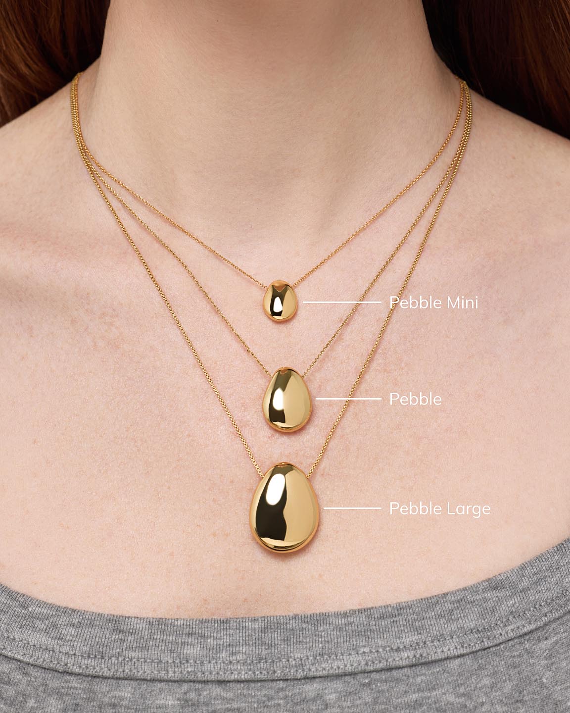 Pebble Mini Gold Pendant Necklace