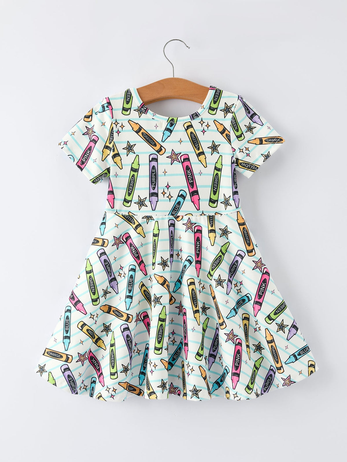 Girl Back To School Pencil Print Dress