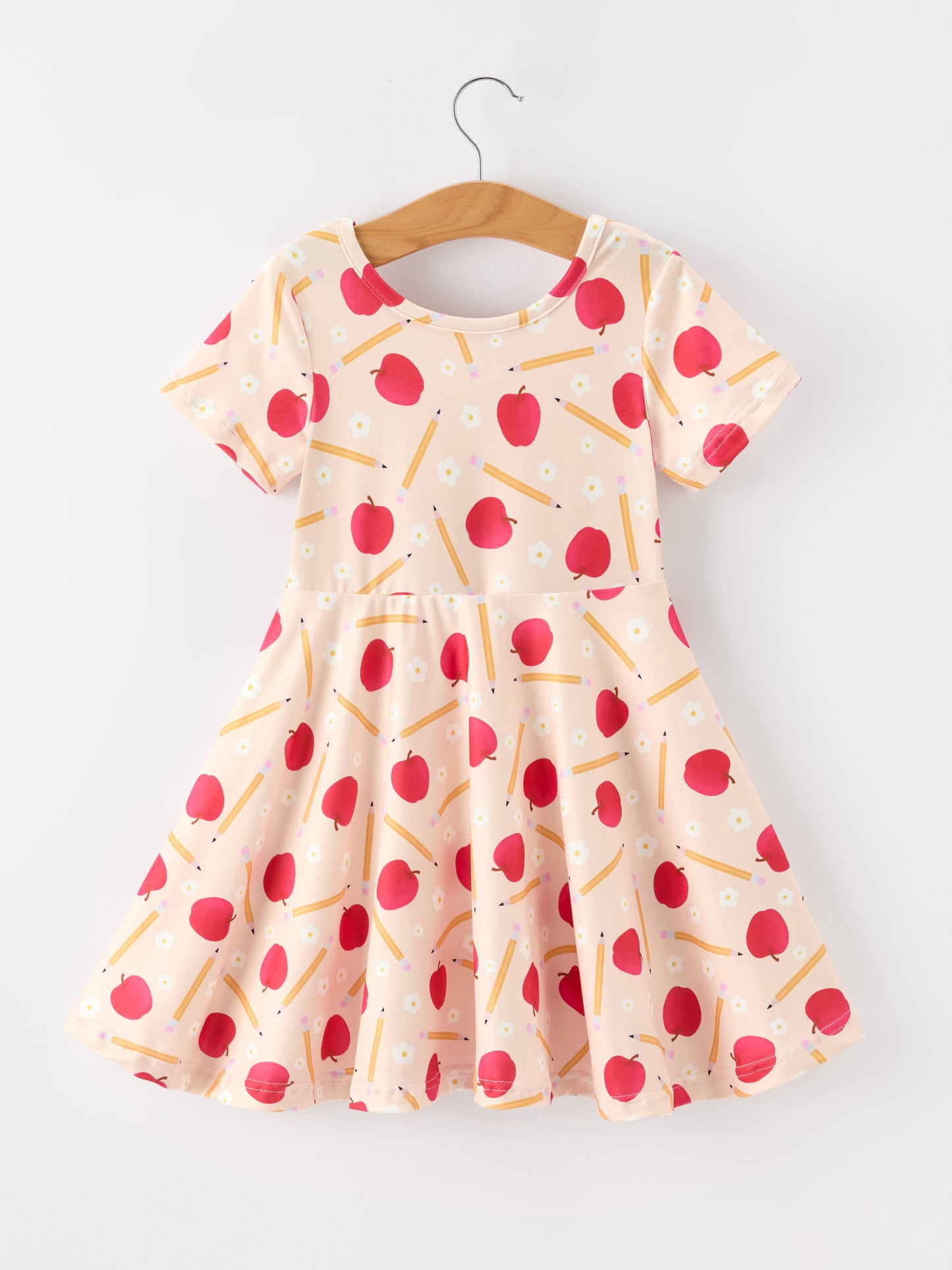 Girls Back To School Apple Pencil Twirl Dress