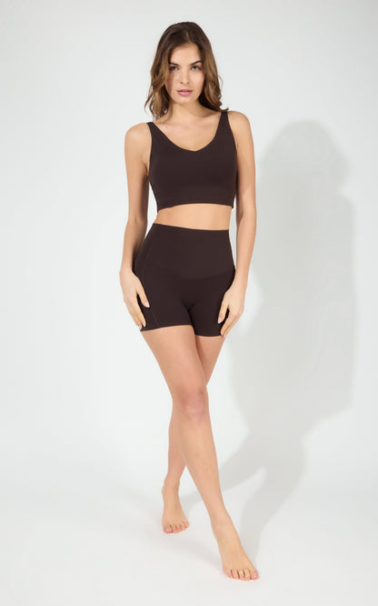 90 Degree by Reflex Nux Sabrina Bra Tank & 5" No Front Seam Short Set Black