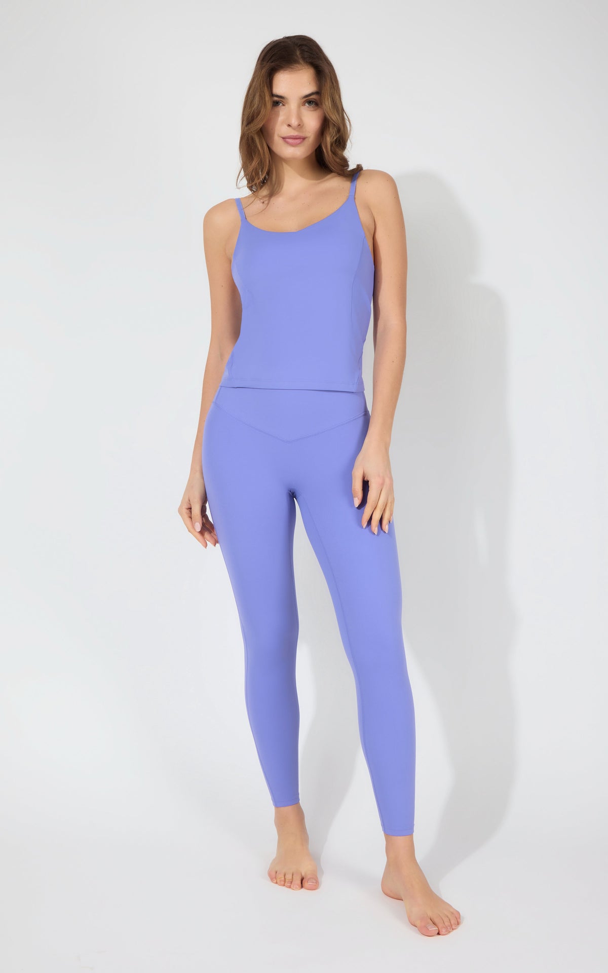 90 Degree by Reflex Nux Veloria Bra Tank & Contour Ankle Tight Set Rose Violet