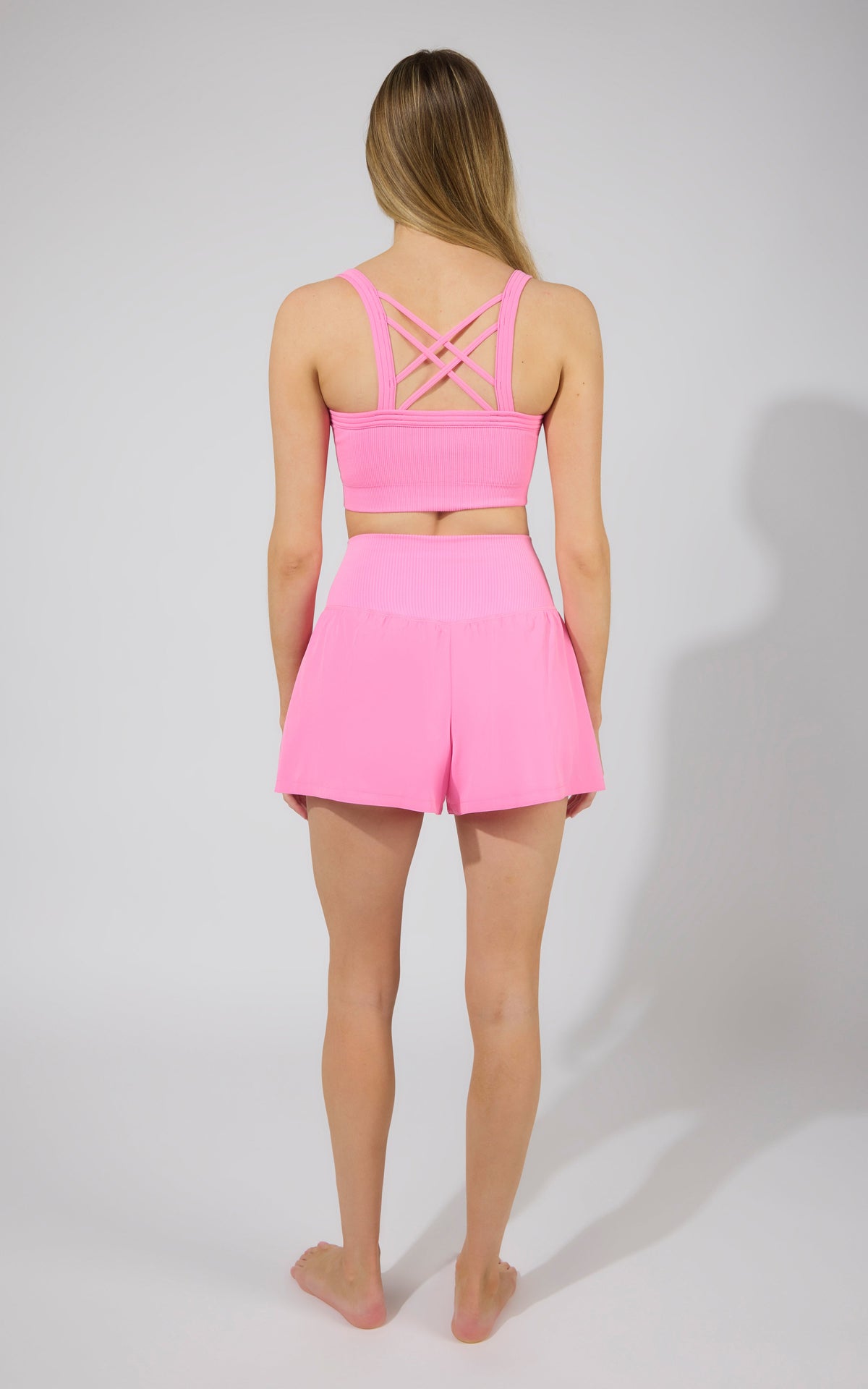 90 Degree by Reflex Strappy Back Bra Tank & Short Set