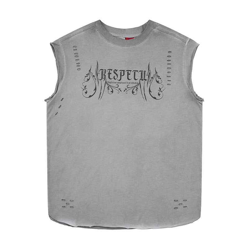 Flower cross wide shoulder vest