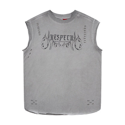 Flower cross wide shoulder vest