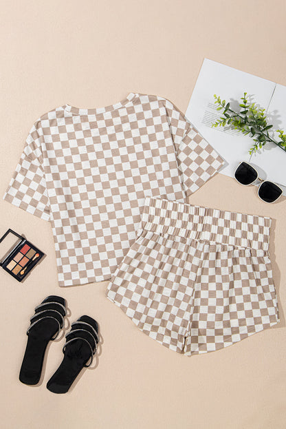 Etta Checkerboard Top and High Waist Skorts Outfit by Threaded Pear