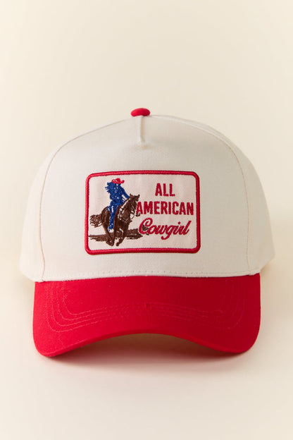 All American Cowgirl Red Trucker Hat