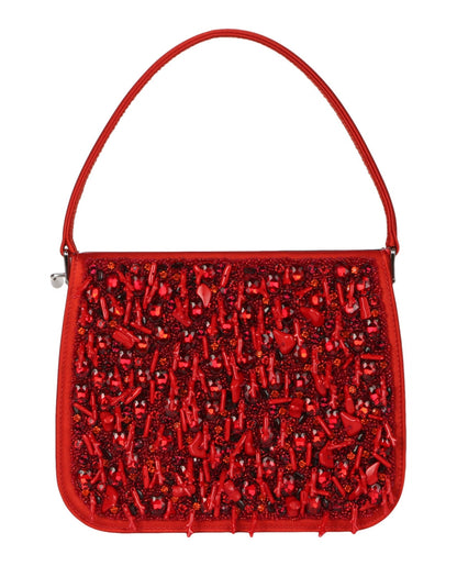 Ferragamo Frame Bejeweled Shoulder Bag