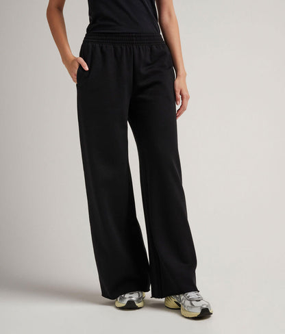 Womens Recycled Fleece Wide Leg Pant - Recycled Fleece - Black
