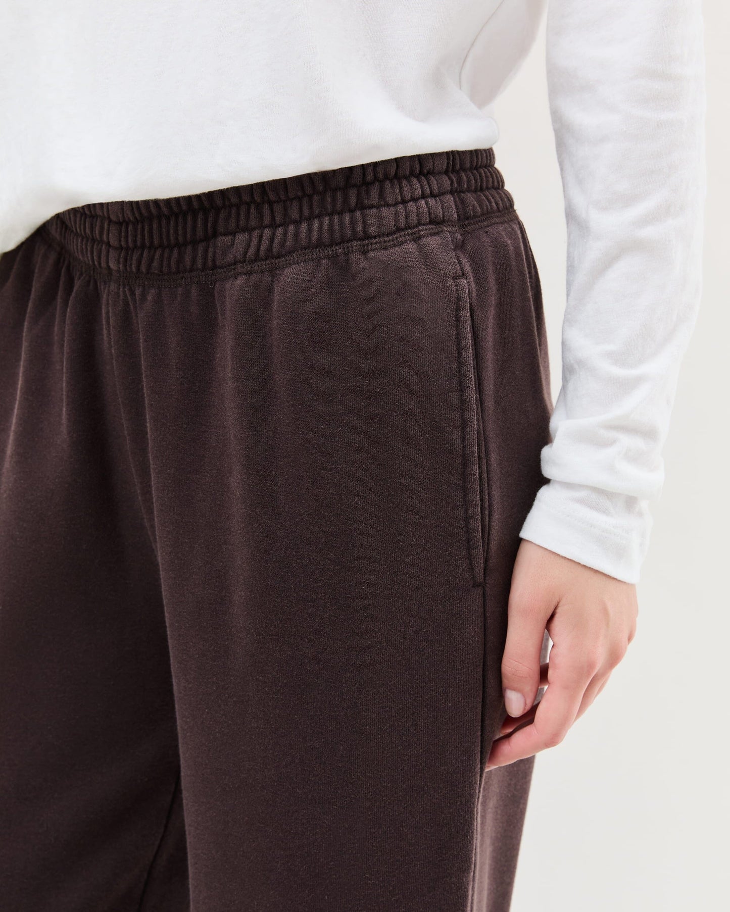 Womens Recycled Fleece Wide Leg Pant - Recycled Fleece - Mineral Ganache