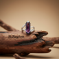 Cubic Zirconia & Purple Crystal Long Oval Ring
