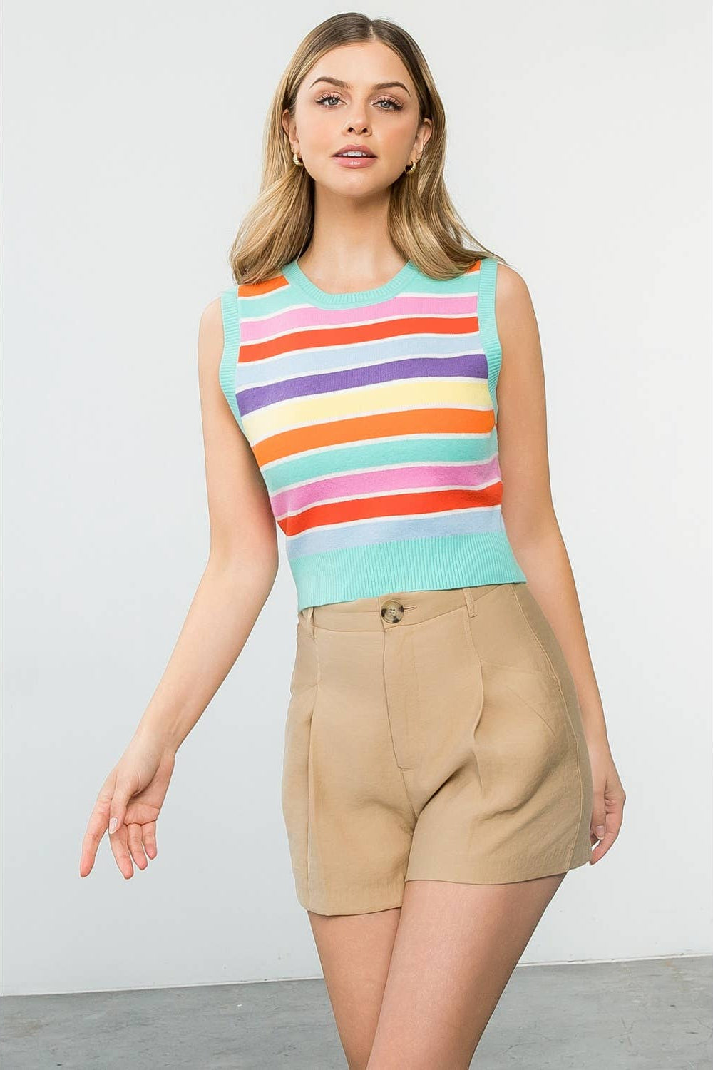 Callie- Multi Color Stripe Knit Top