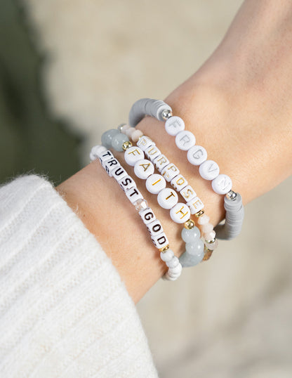 Elevated Faith FRGVN Letter Bracelet