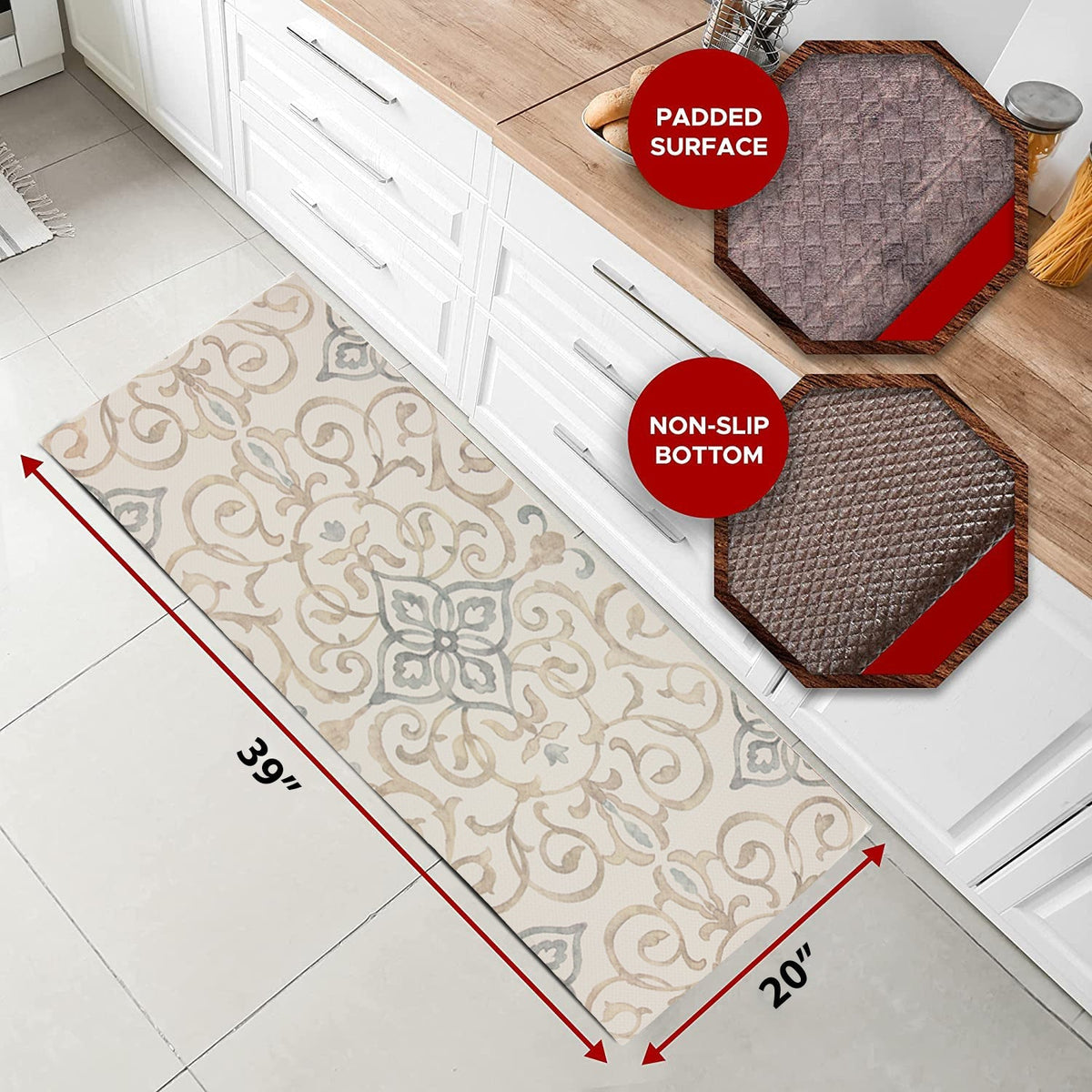 20"x39" Anti-Fatigue Embossed Floor Mat (Rustic Medallion)