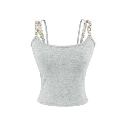 Round neck sleeveless top