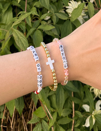 Elevated Faith Wonder Letter Bracelet