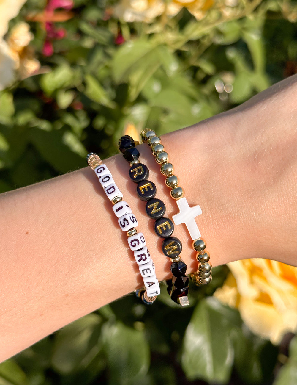 Elevated Faith Gold Cross Bracelet