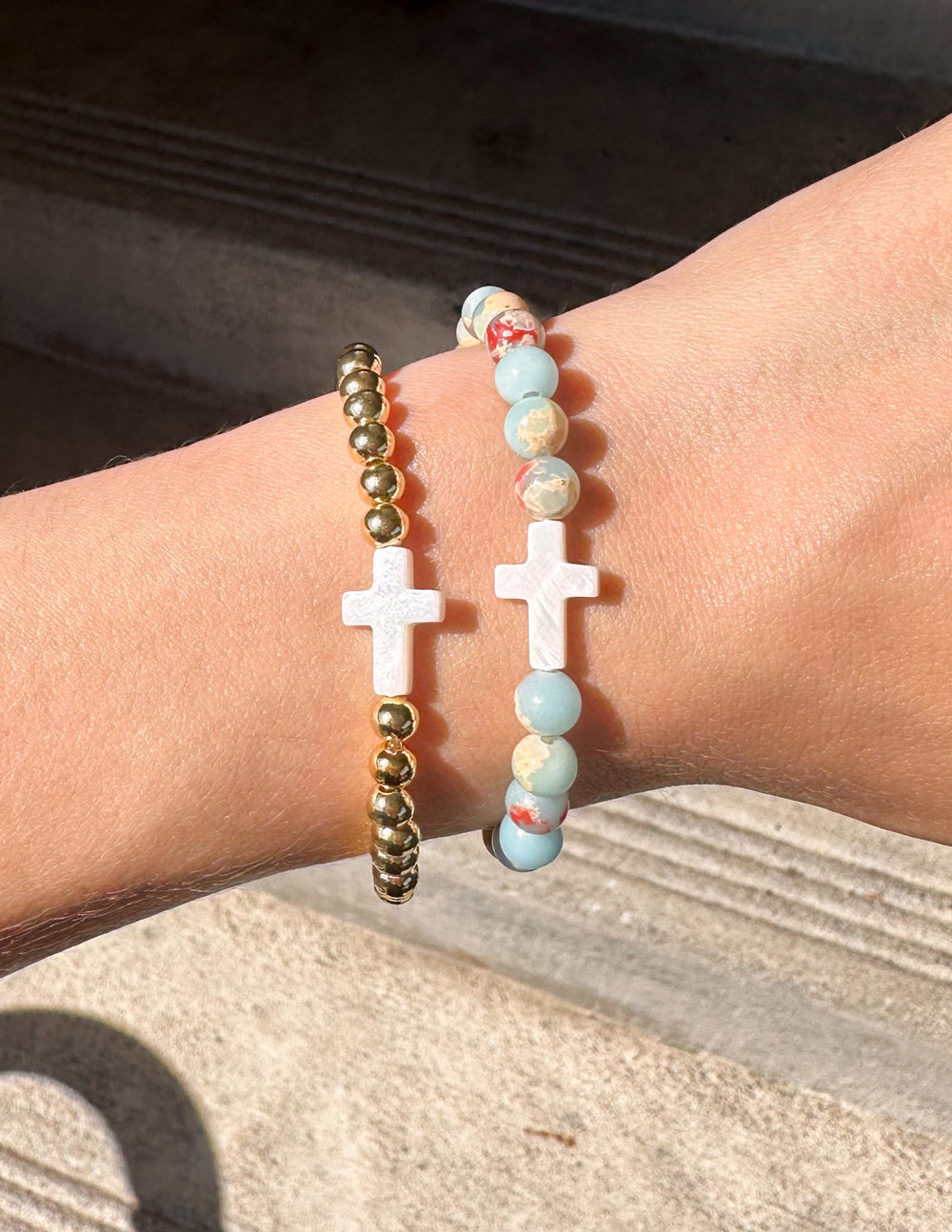 Elevated Faith Gold Cross Bracelet